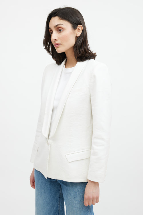 Smythe White Shawl Linen Blazer