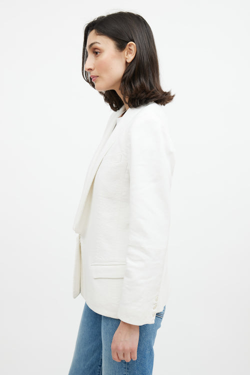 Smythe White Shawl Linen Blazer