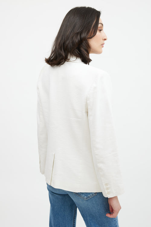 Smythe White Shawl Linen Blazer