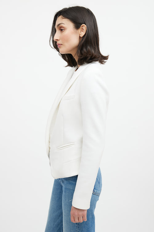 Smythe White Shawl One Button Blazer