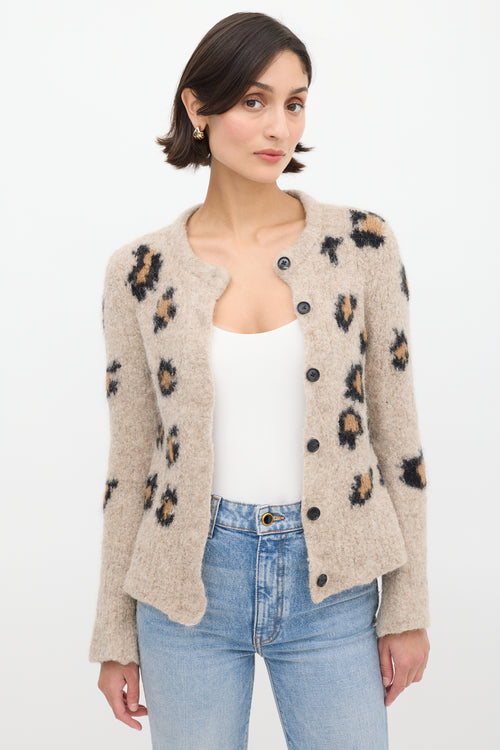 Smythe X Augden Beige 
Black Patterned Cardigan