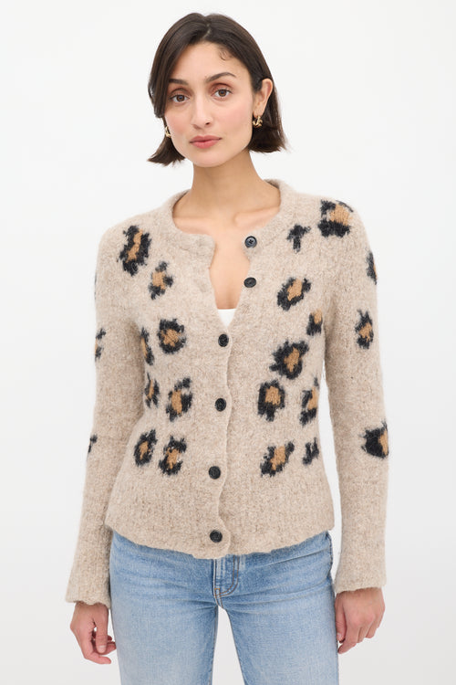 Smythe X Augden Beige 
Black Patterned Cardigan