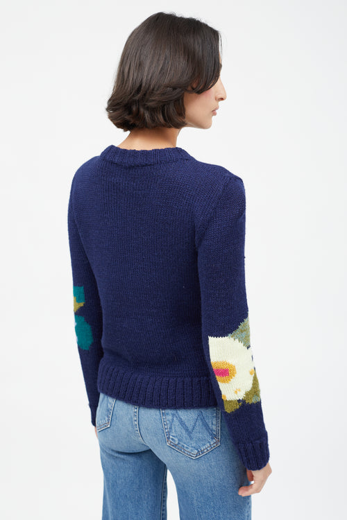 Smythe X Augden Navy 
Multi Floral Sweater