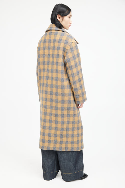 Smythe Yellow 
Grey Wool Plaid Coat