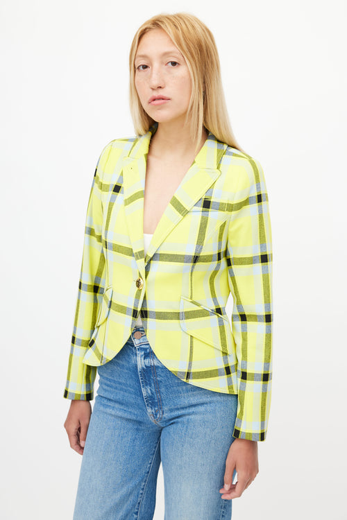 Smythe Yellow 
Multicolour Check Blazer