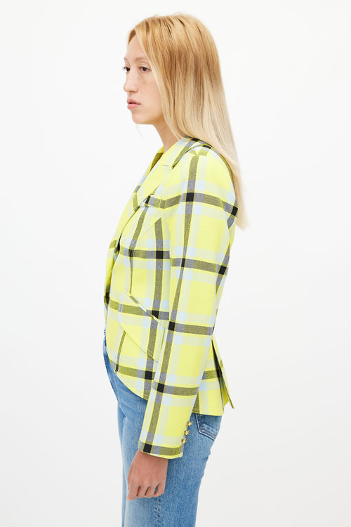 Smythe Yellow 
Multicolour Check Blazer