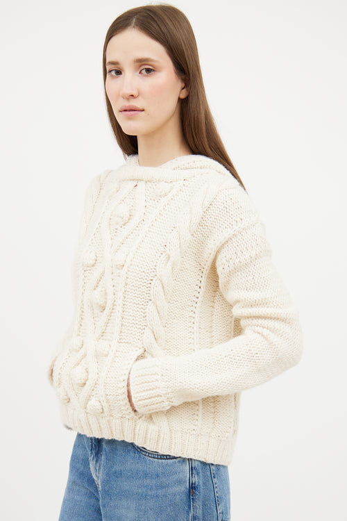 Smythe X Augden Cream Wool Cableknit Sweater