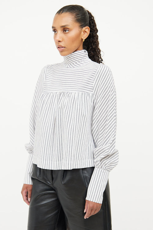 Smythe White 
Navy Striped Top