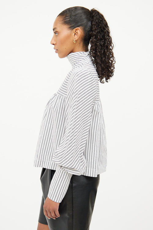 Smythe White 
Navy Striped Top