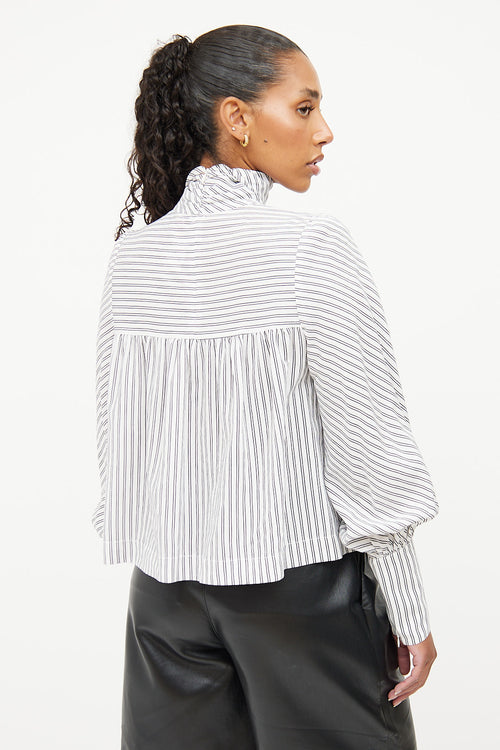 Smythe White 
Navy Striped Top