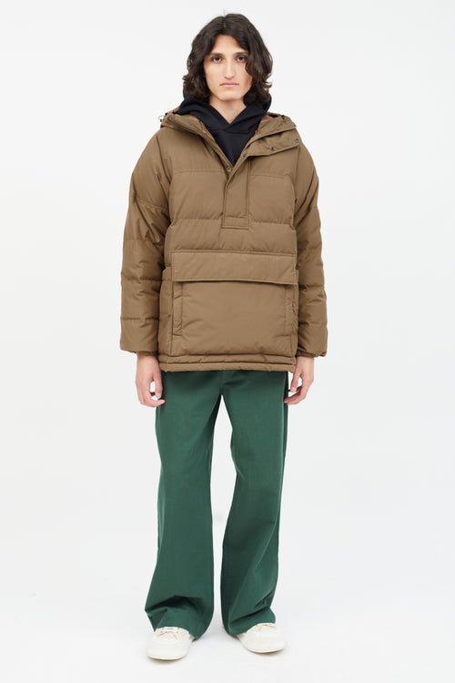 Snow Peak Brown Down Anorak Puffer Jacket