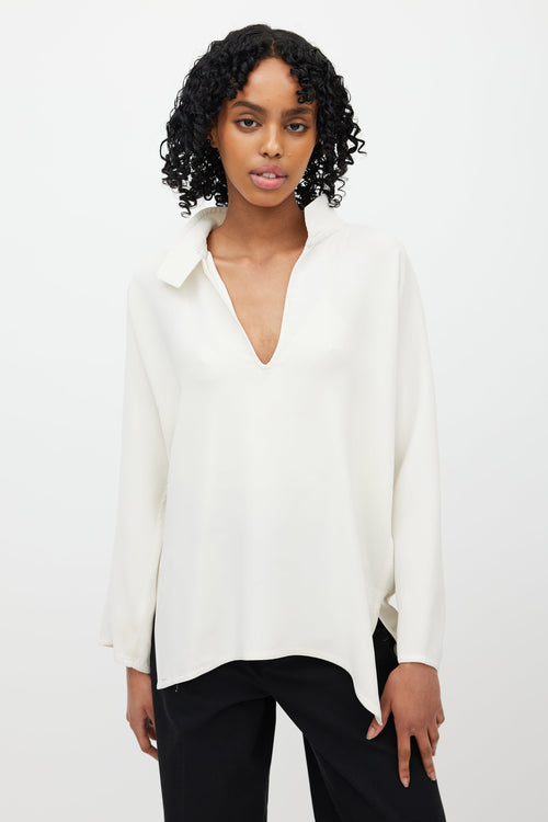 Sofie D
Hoore Cream Silk V-Neck Blouse