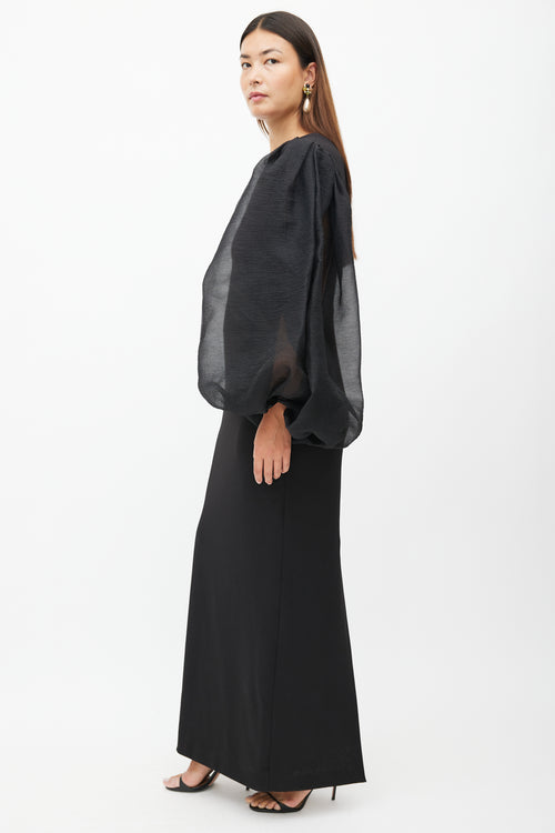 Solace London Black One Shoulder Maxi Dress