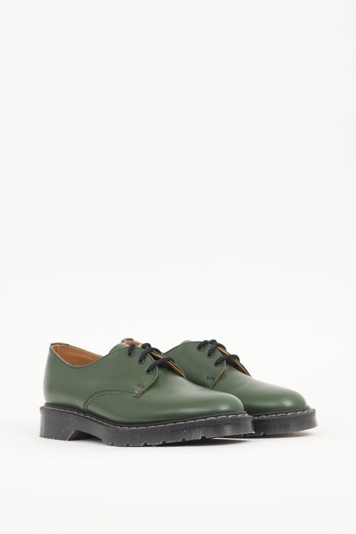 Solovair Green Leather 3-Eye Gibson Derby