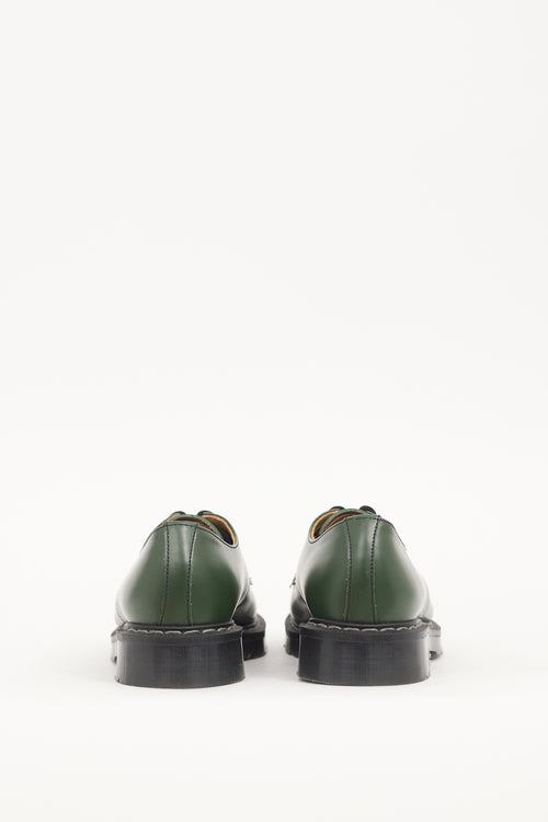 Solovair Green Leather 3-Eye Gibson Derby