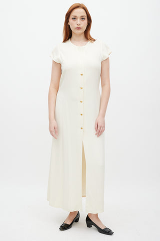 Sonia Rykiel Cream Cap Sleeved Midi Dress