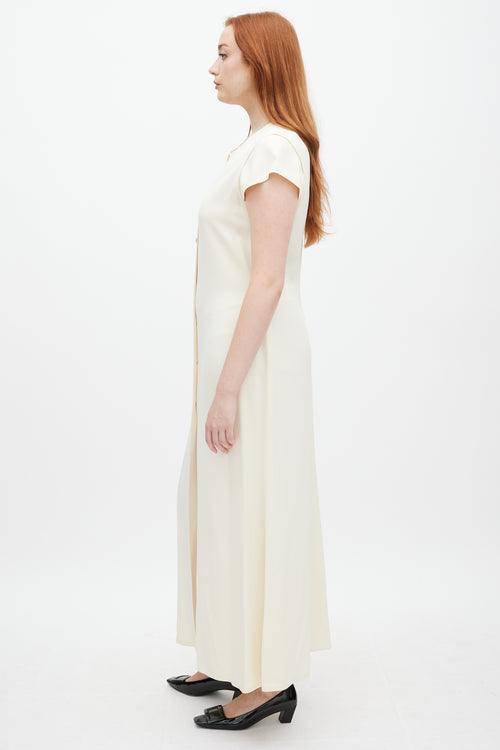 Sonia Rykiel Cream Cap Sleeved Midi Dress