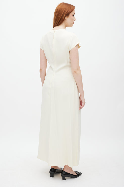 Sonia Rykiel Cream Cap Sleeved Midi Dress