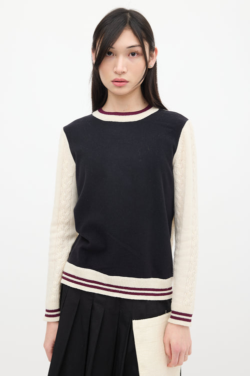 Dries Van Noten Cream 
Multicolour Wool Knit Sweater