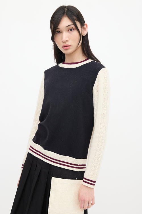 Dries Van Noten Cream 
Multicolour Wool Knit Sweater