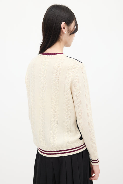 Dries Van Noten Cream 
Multicolour Wool Knit Sweater