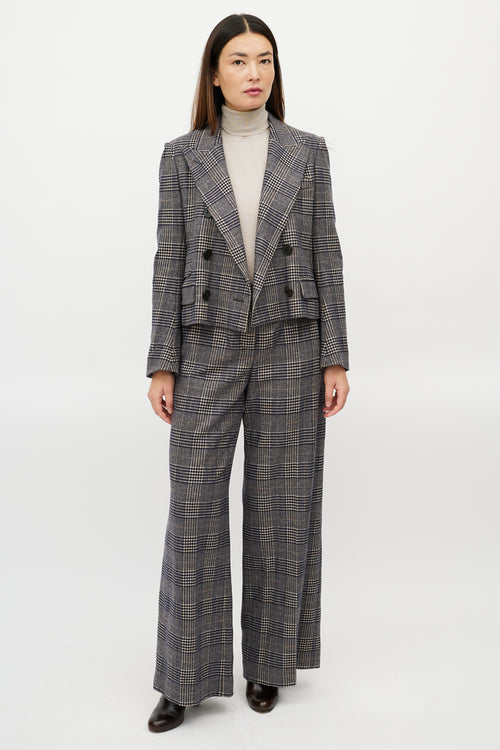 Sonia Rykiel Grey 
Multicolour Glencheck Wool Suit