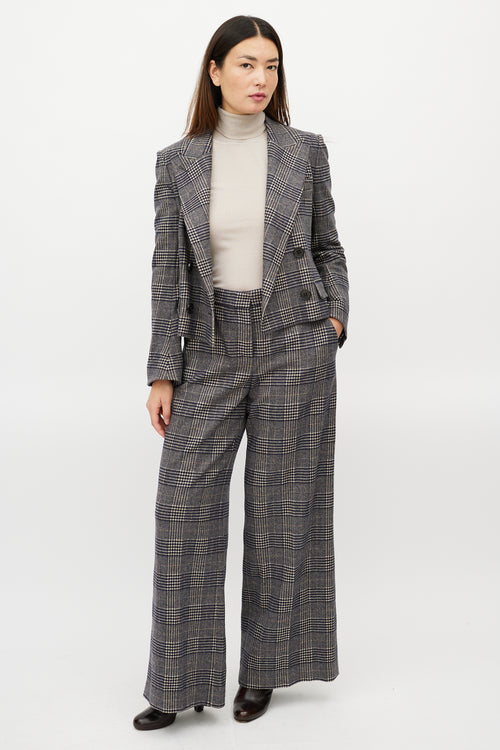 Sonia Rykiel Grey 
Multicolour Glencheck Wool Suit