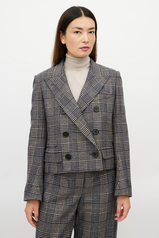 Sonia Rykiel Grey 
Multicolour Glencheck Wool Suit