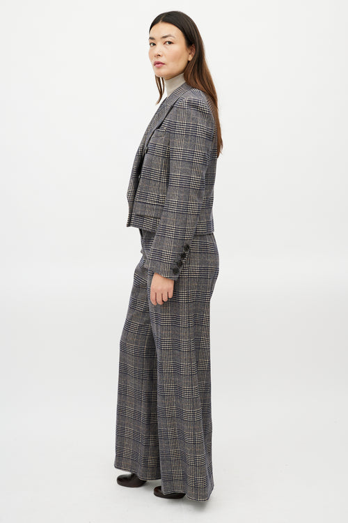 Sonia Rykiel Grey 
Multicolour Glencheck Wool Suit