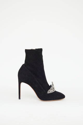 Sophia Webster Black Suede Crown Boot