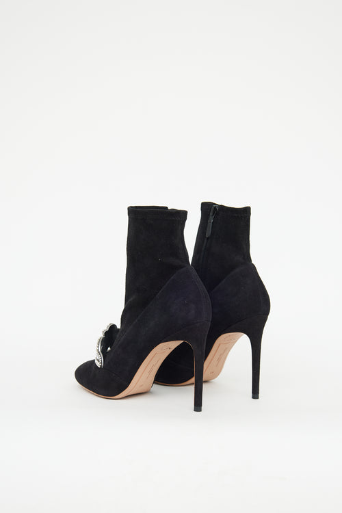 Sophia Webster Black Suede Crown Boot