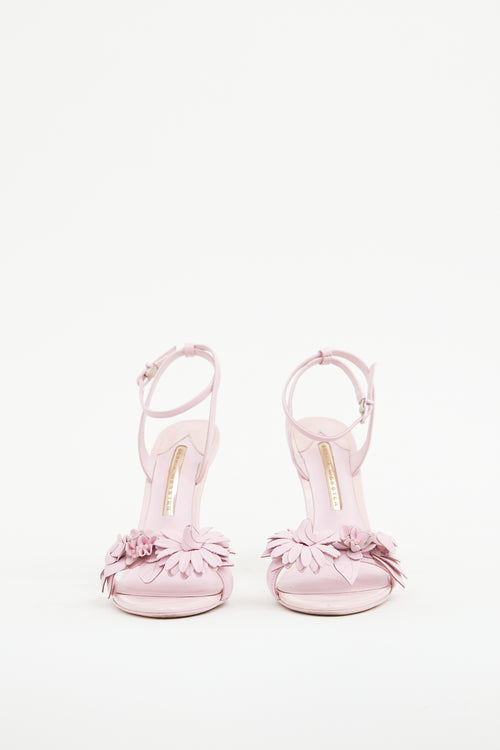 Sophia Webster Pink Floral Applique Heel