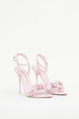 Sophia Webster Pink Floral Applique Heel