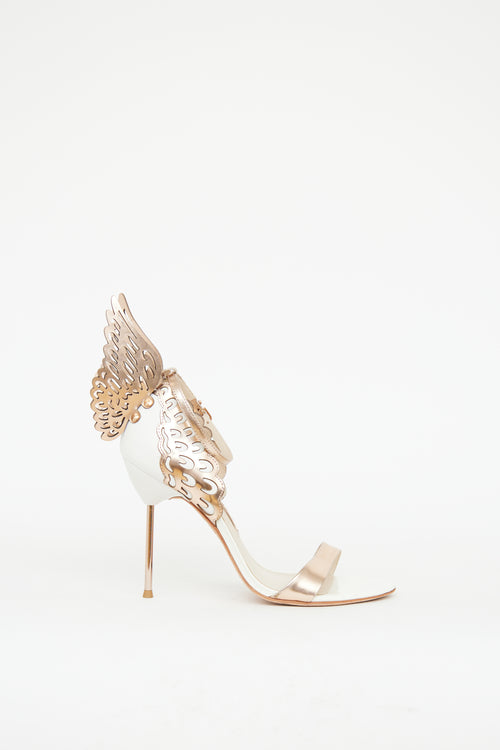 Sophia Webster White 
Bronze Wing Pump