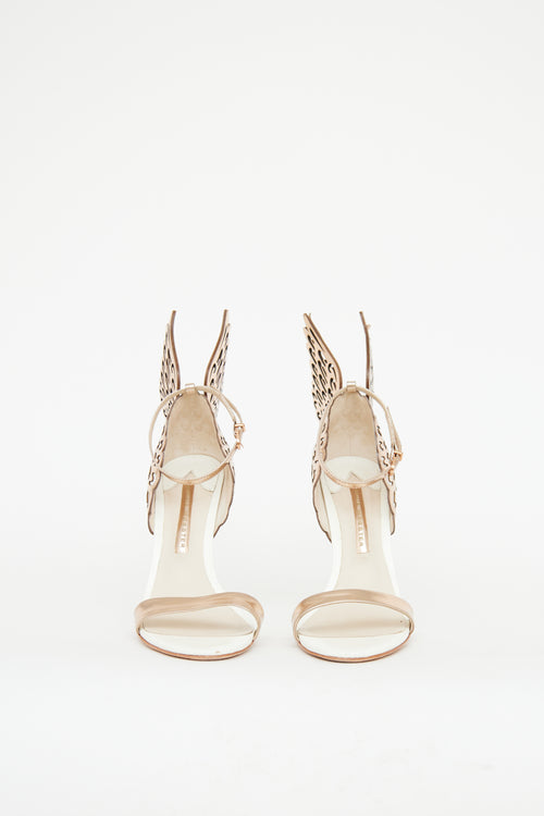 Sophia Webster White 
Bronze Wing Pump