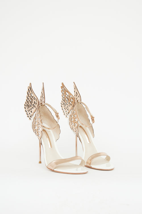 Sophia Webster White 
Bronze Wing Pump