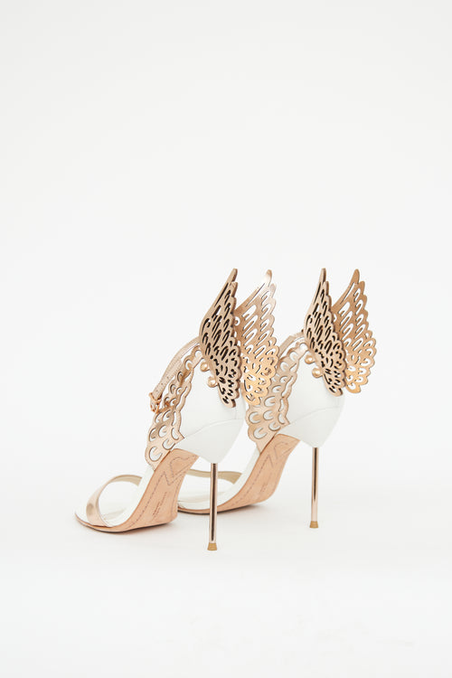 Sophia Webster White 
Bronze Wing Pump