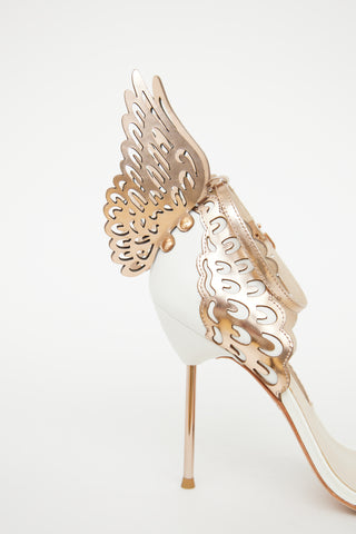 Sophia Webster White 
Bronze Wing Pump