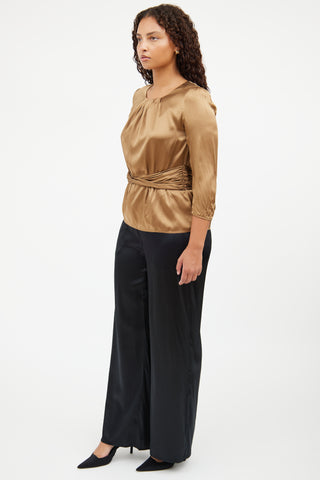 Sophie Grace Black Satin Naomi Pant