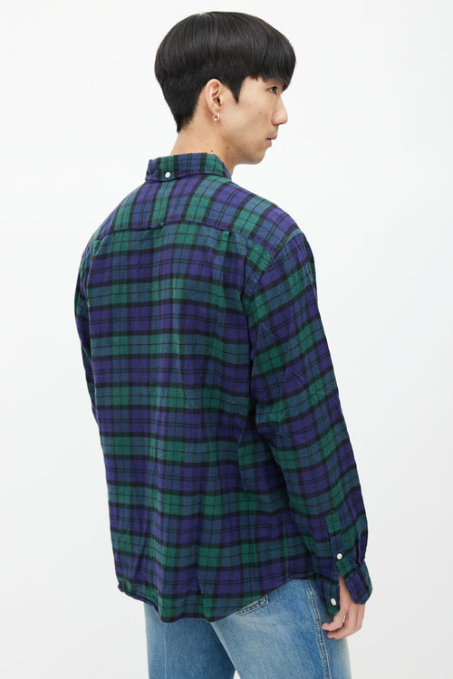 Sophnet Blue 
Green Plaid Shirt