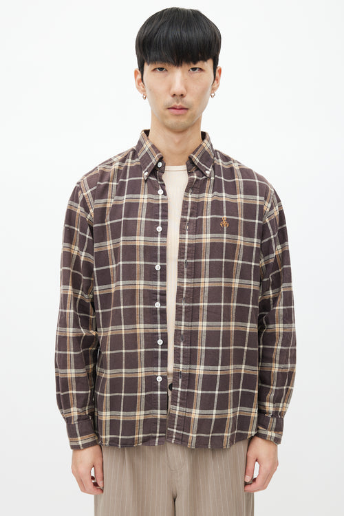 Sophnet Brown 
Multicolour Plaid Shirt