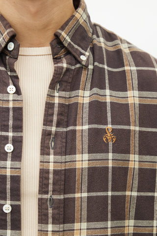 Sophnet Brown 
Multicolour Plaid Shirt