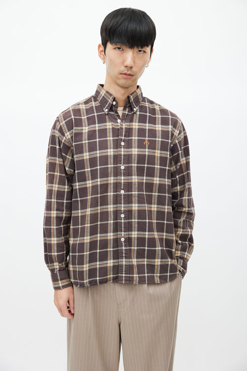 Sophnet Brown 
Multicolour Plaid Shirt