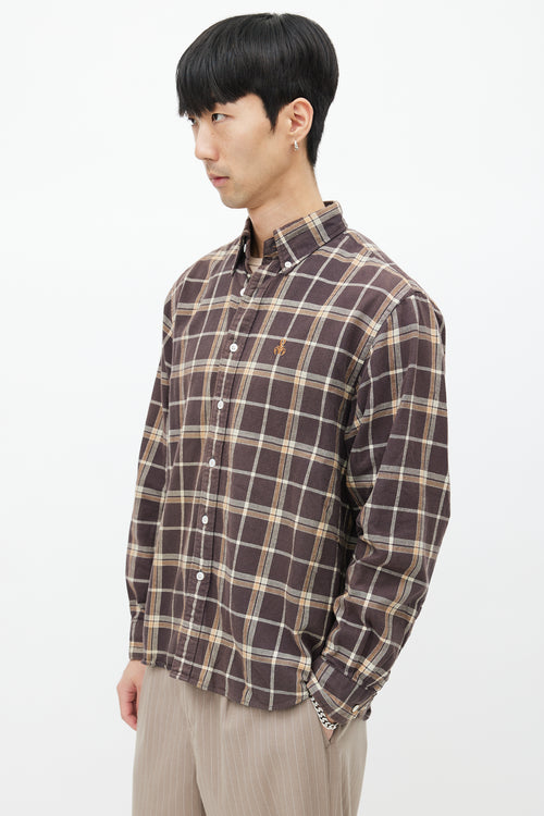 Sophnet Brown 
Multicolour Plaid Shirt