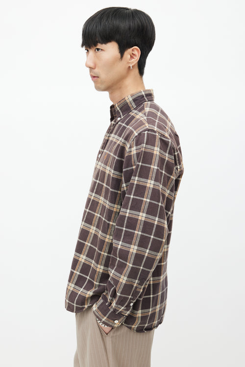 Sophnet Brown 
Multicolour Plaid Shirt