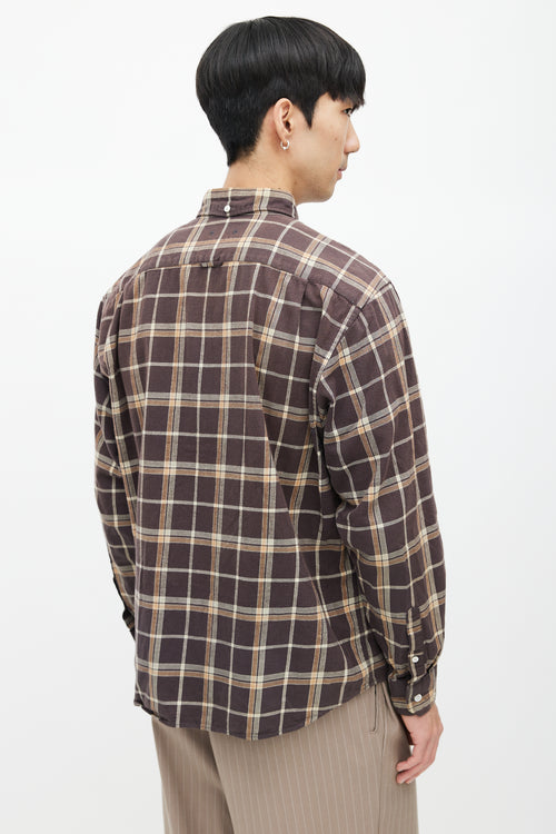 Sophnet Brown 
Multicolour Plaid Shirt