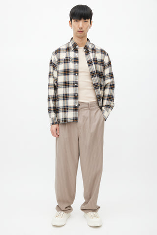 Sophnet Cream 
Multicolour Plaid Shirt