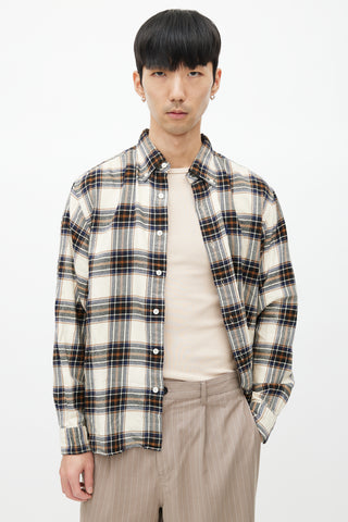 Sophnet Cream 
Multicolour Plaid Shirt