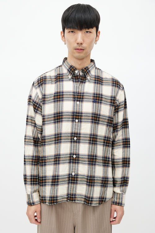 Sophnet Cream 
Multicolour Plaid Shirt