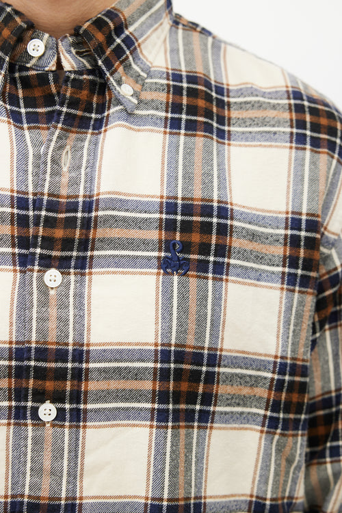 Sophnet Cream 
Multicolour Plaid Shirt